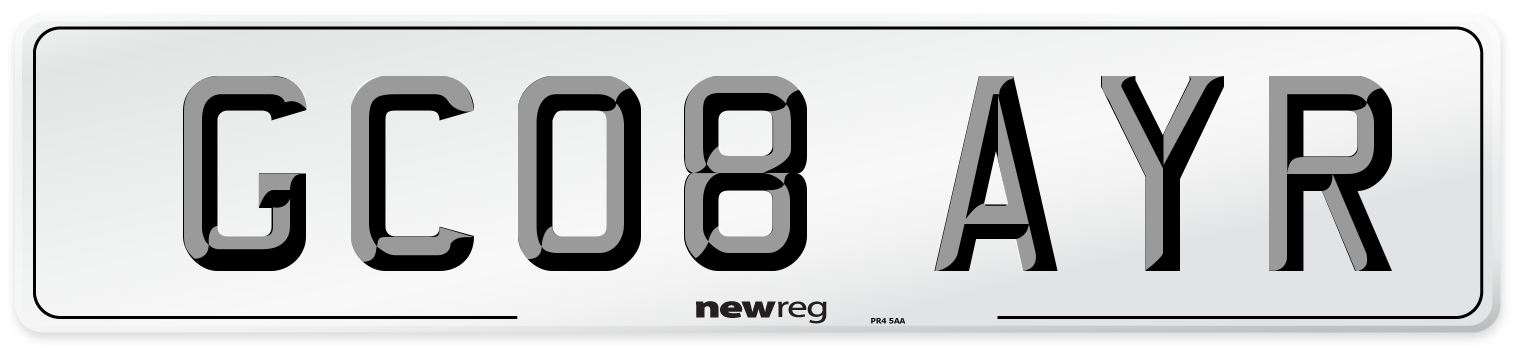 GC08 AYR Number Plate from New Reg
